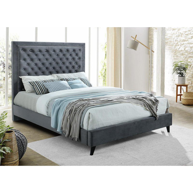 IFDC Queen Upholstered Platform Bed IF 5680 - 60 IMAGE 1