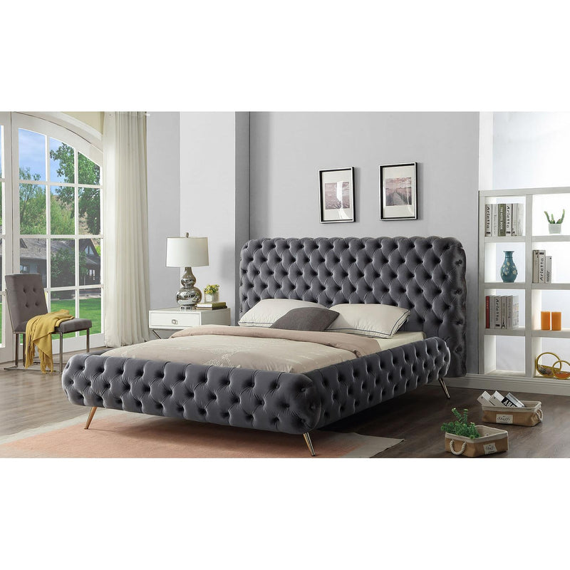 IFDC Queen Upholstered Platform Bed IF 5865 - 60 IMAGE 1