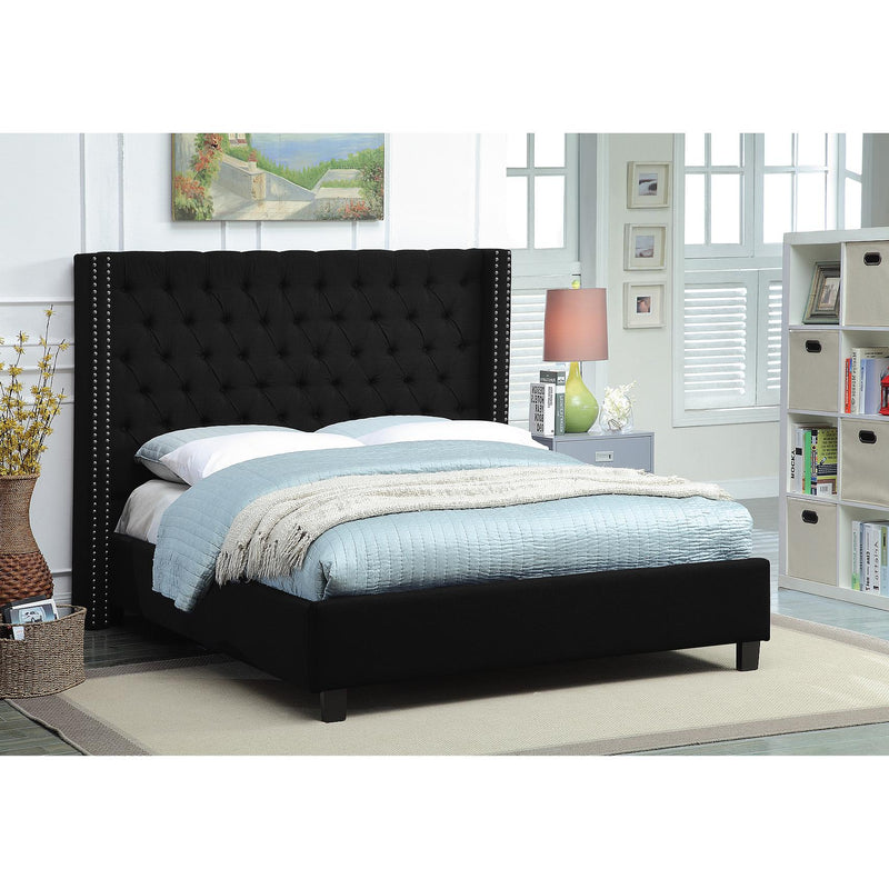 IFDC Queen Upholstered Platform Bed IF 5899 - 60 IMAGE 1