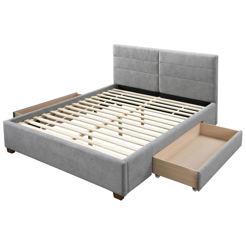 !nspire Emilio Queen Upholstered Platform Bed with Storage 101-633Q-LG IMAGE 4