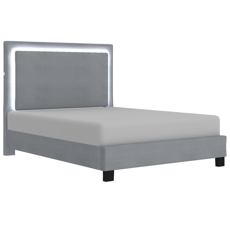 !nspire Lumina Queen Upholstered Platform Bed 101-088Q-GY IMAGE 1