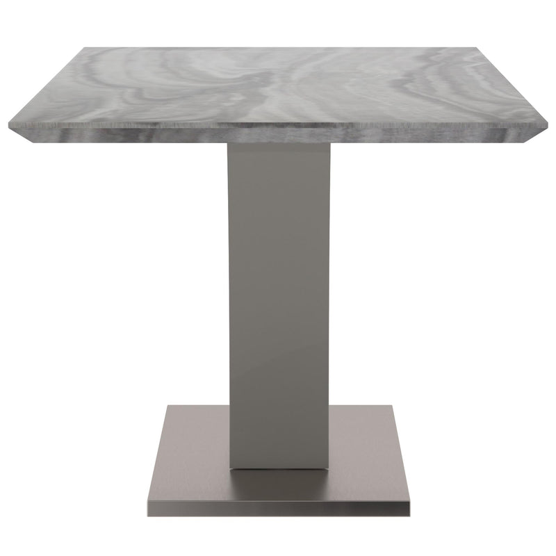 !nspire Napoli Dining Table with Faux Marble Top and Pedestal Base 201-545GY IMAGE 4