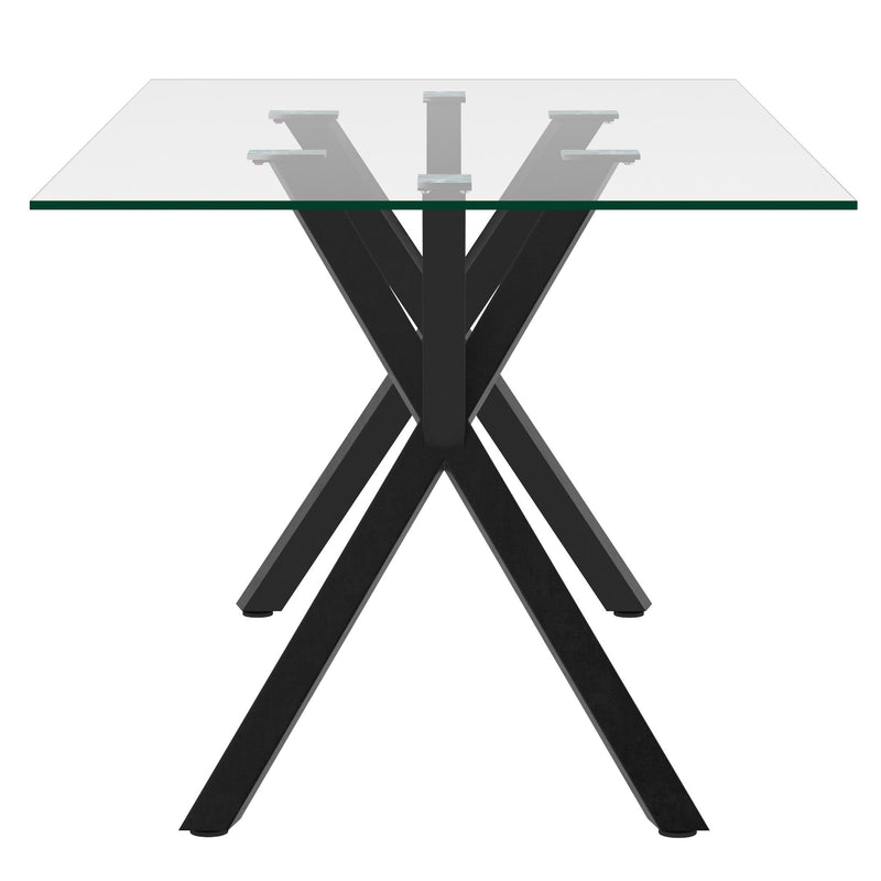 Worldwide Home Furnishings Stark Dining Table with Glass Top 201-535BK IMAGE 3