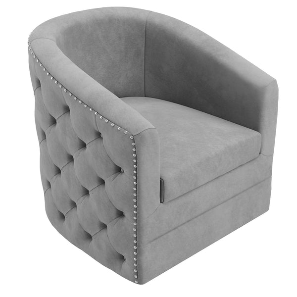 !nspire Velci Swivel Fabric Accent Chair 403-373GY IMAGE 1