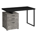 Monarch I 7647 Computer Desk - Black/Concrete/Black IMAGE 1