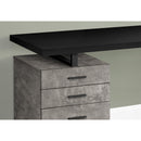 Monarch I 7647 Computer Desk - Black/Concrete/Black IMAGE 3