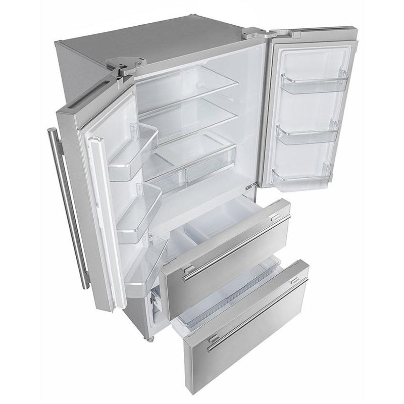  Forno 36-inch, 19.2 cu.ft. Freestanding French 4-Door Refrigerator with Interior Ice Maker FFRBI1820-40SG IMAGE 5