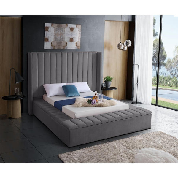 IFDC King Upholstered Platform Bed with Storage IF 5720 - 78 IMAGE 1