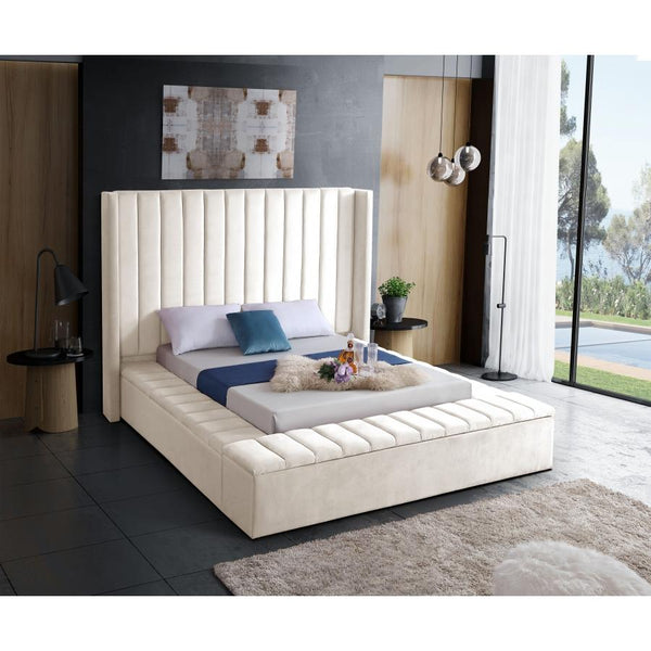 IFDC King Upholstered Platform Bed with Storage IF 5723 - 78 IMAGE 1