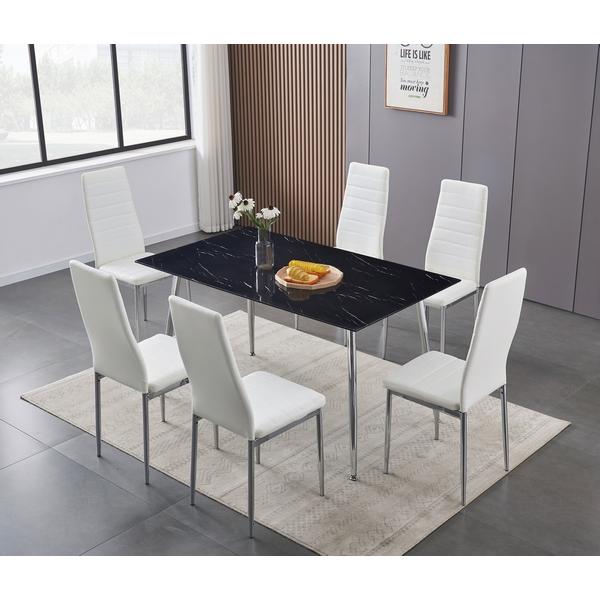 IFDC Dining Table with Glass Top T 5090 IMAGE 2
