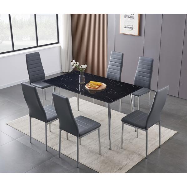 IFDC Dining Table with Glass Top T 5090 IMAGE 3