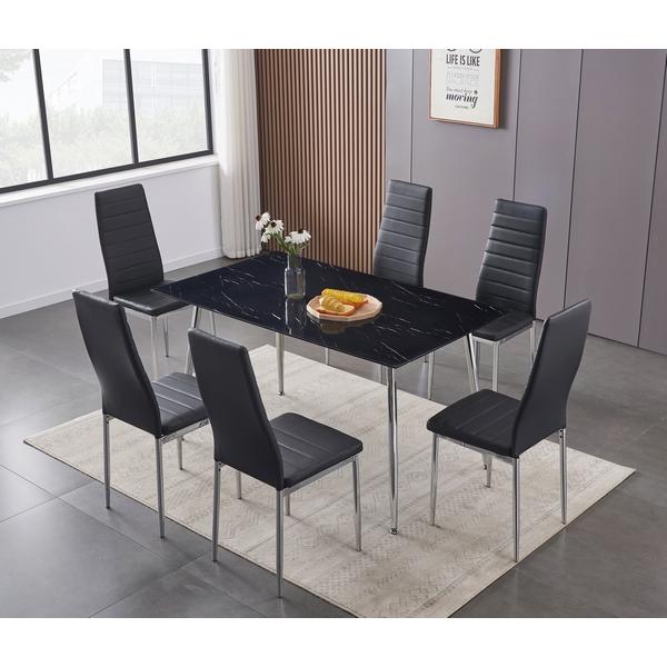 IFDC Dining Table with Glass Top T 5090 IMAGE 4