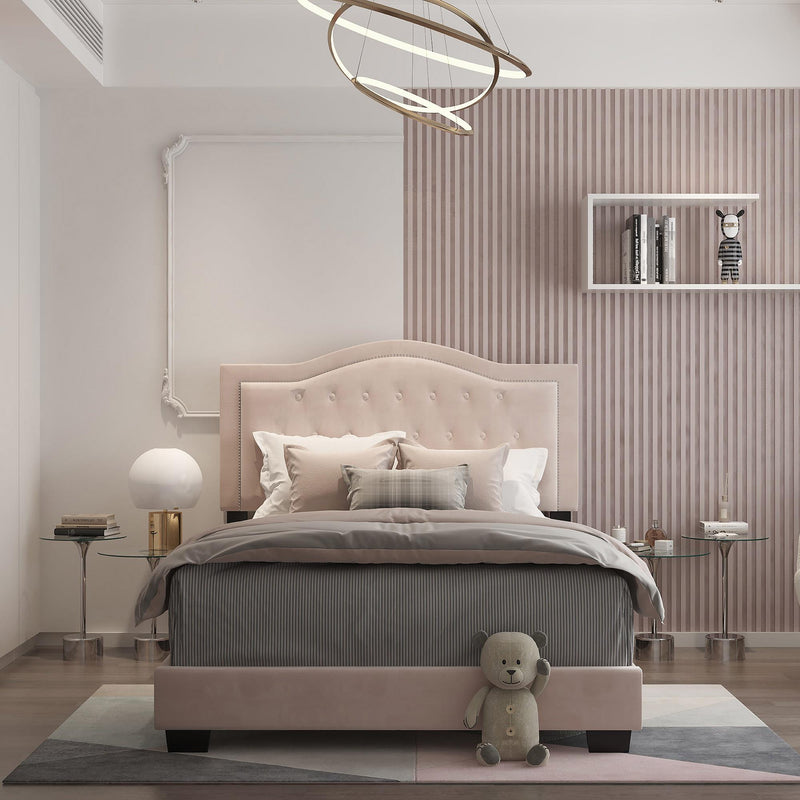 Worldwide Home Furnishings Pixie Full Upholstered Panel Bed 101-296D-BSH IMAGE 2