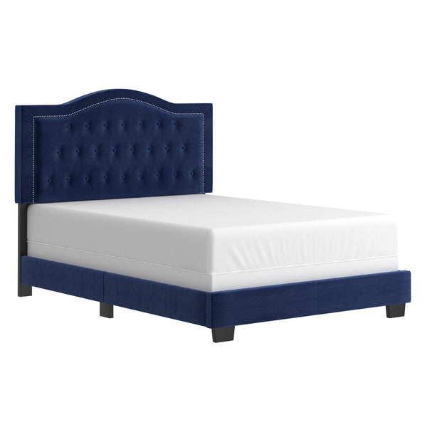Worldwide Home Furnishings Pixie Full Upholstered Panel Bed 101-296D-NAV IMAGE 1