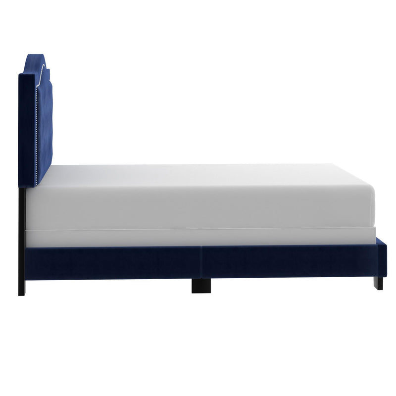 Worldwide Home Furnishings Pixie Full Upholstered Panel Bed 101-296D-NAV IMAGE 4