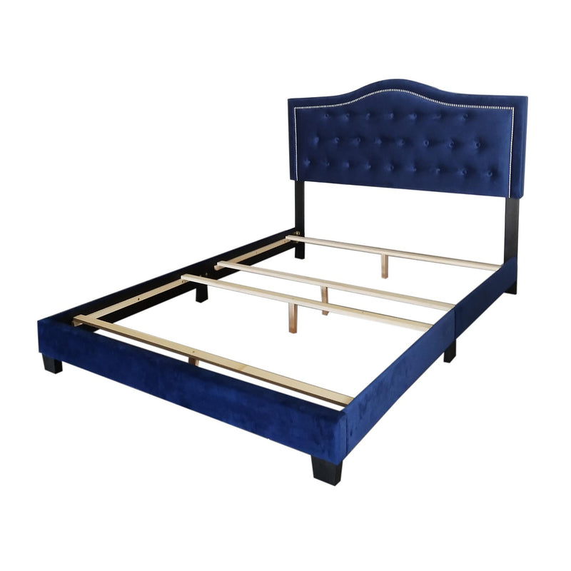 Worldwide Home Furnishings Pixie Full Upholstered Panel Bed 101-296D-NAV IMAGE 6