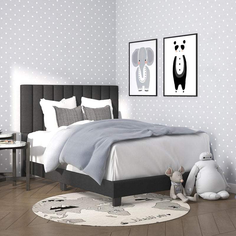 Worldwide Home Furnishings Jedd Full Upholstered Panel Bed 101-297D-CHL IMAGE 2