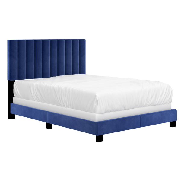 Worldwide Home Furnishings Jedd Full Upholstered Panel Bed 101-297D-NAV IMAGE 1