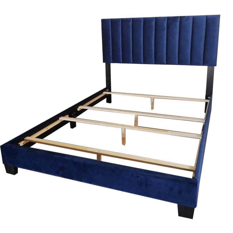 Worldwide Home Furnishings Jedd Full Upholstered Panel Bed 101-297D-NAV IMAGE 6