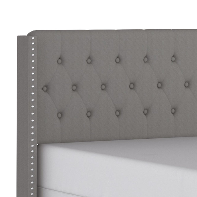 Worldwide Home Furnishings Gunner Full Upholstered Panel Bed 101-299D-LGY IMAGE 4
