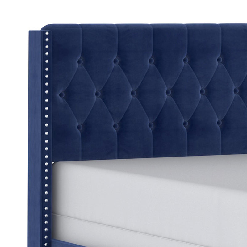 Worldwide Home Furnishings Gunner Full Upholstered Panel Bed 101-299D-NAV IMAGE 4