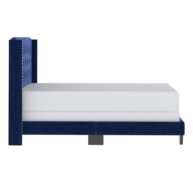 Worldwide Home Furnishings Gunner Full Upholstered Panel Bed 101-299D-NAV IMAGE 5