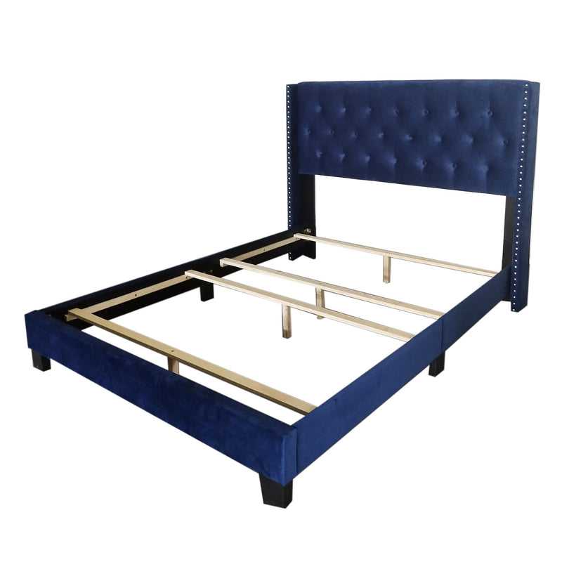 Worldwide Home Furnishings Gunner Full Upholstered Panel Bed 101-299D-NAV IMAGE 6