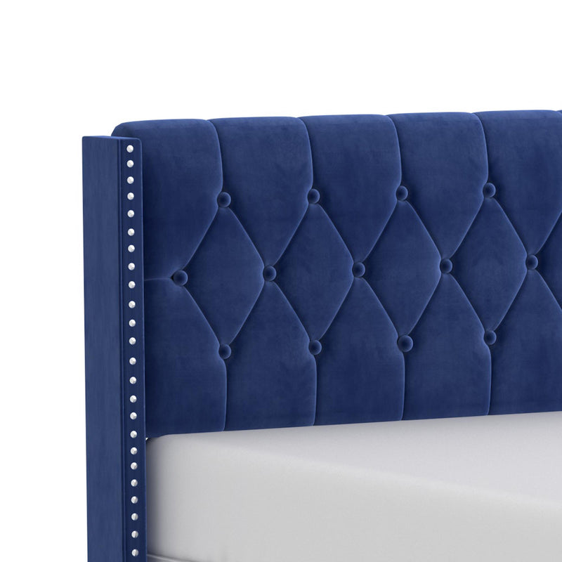 Worldwide Home Furnishings Gunner King Upholstered Panel Bed 101-299K-NAV IMAGE 4