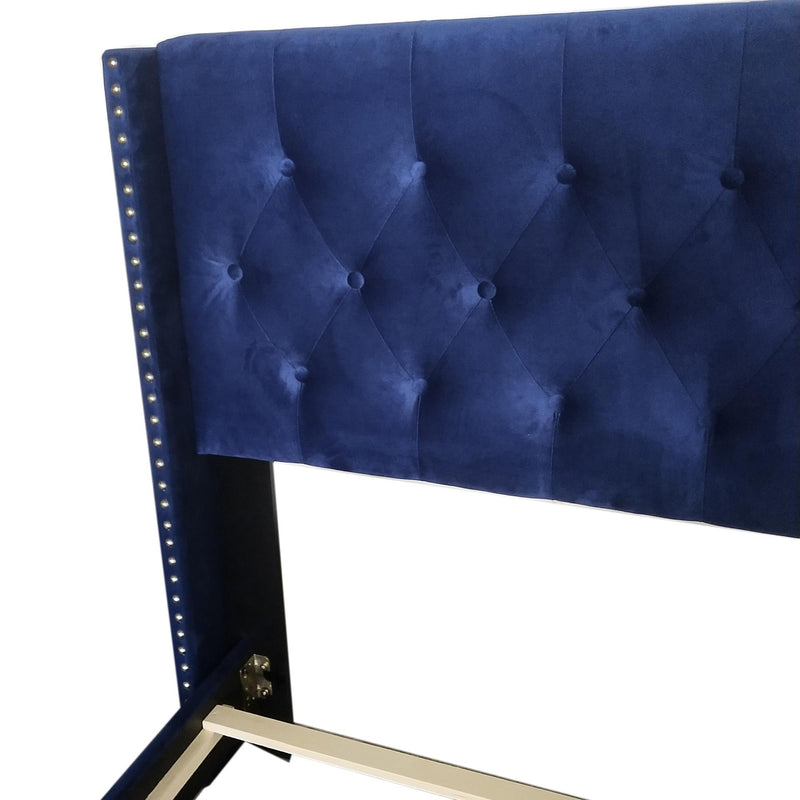 Worldwide Home Furnishings Gunner King Upholstered Panel Bed 101-299K-NAV IMAGE 7