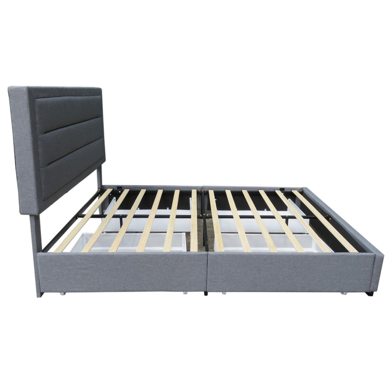 !nspire Russell Queen Upholstered Platform Bed with Storage 101-598Q-GY IMAGE 4