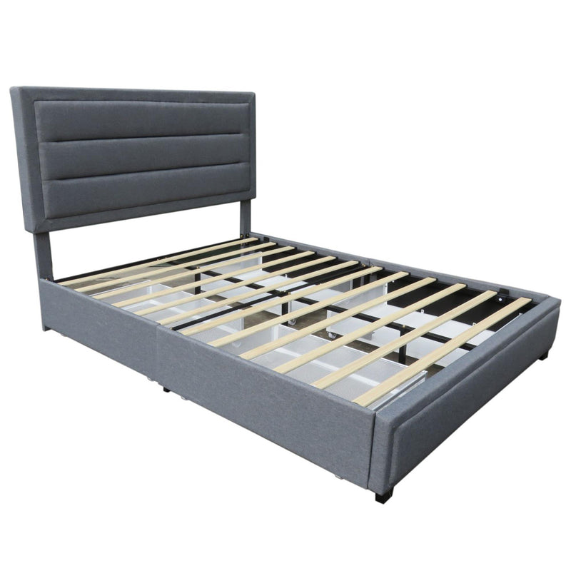 !nspire Russell Queen Upholstered Platform Bed with Storage 101-598Q-GY IMAGE 6