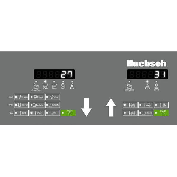 Huebsch Electric Stacked Washer and Dryer Commercial Laundry Center HTENYASP286CW01 IMAGE 2