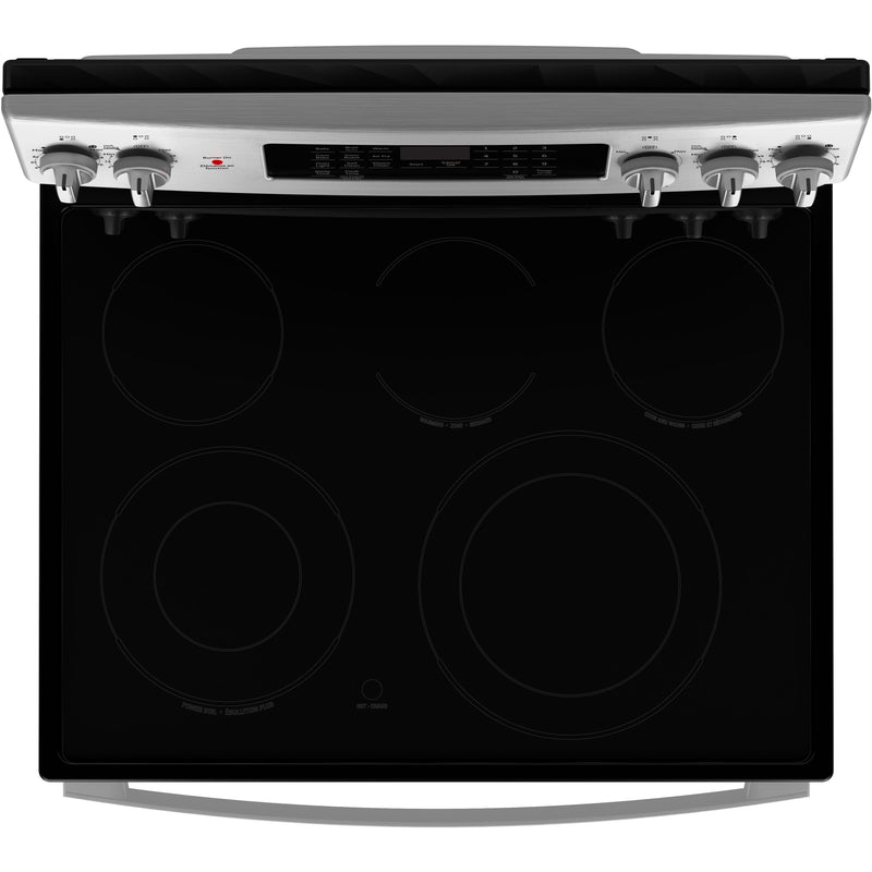 GE 30-inch Freestanding Electric Range with True European Convection Technology JCB840STSS IMAGE 4