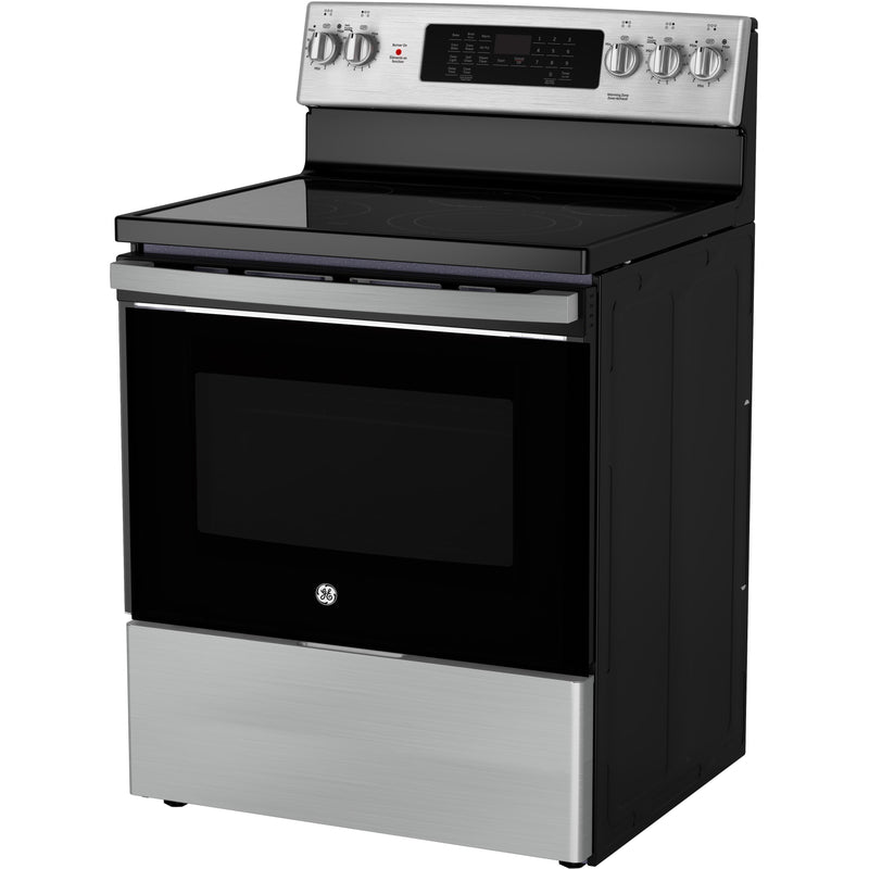 GE 30-inch Freestanding Electric Range with True European Convection Technology JCB840STSS IMAGE 5