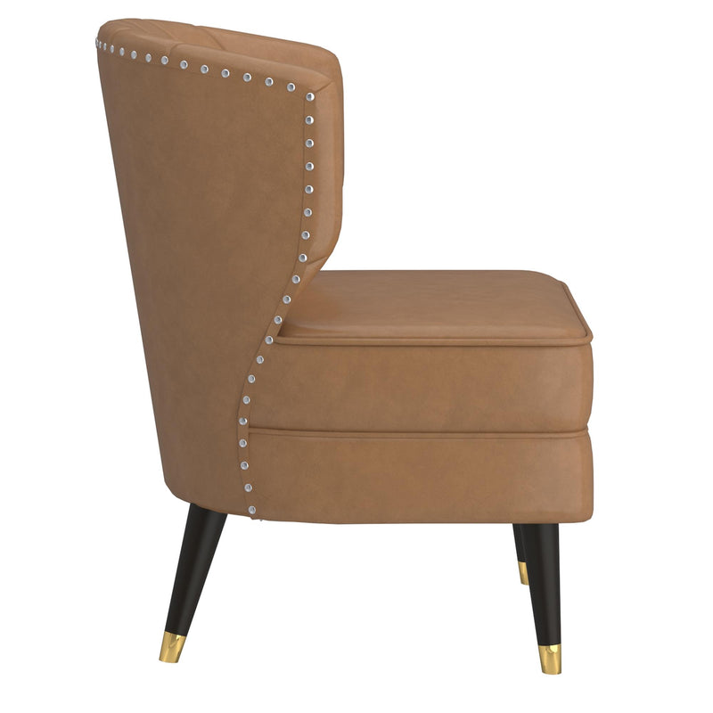 !nspire Kyrie Stationary Leather Look Accent Chair 403-587SD IMAGE 5