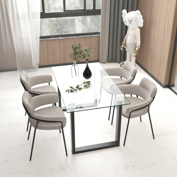 Worldwide Home Furnishings Franco/Axel 5 pc Dinette 207-454BK_674GRY IMAGE 1
