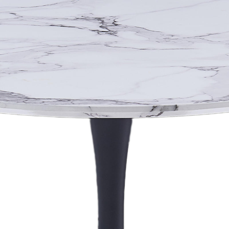 !nspire Round Zilo Dining Table with Faux Marble Top 201-671BK_S IMAGE 3