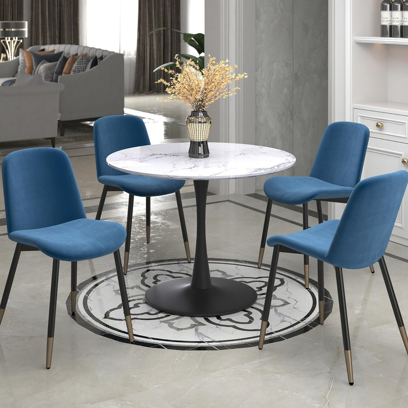 !nspire Round Zilo Dining Table with Faux Marble Top 201-671BK_S IMAGE 7