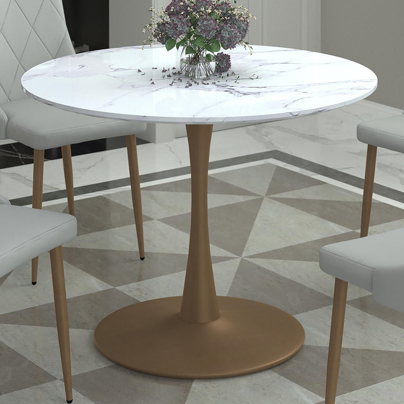 !nspire Round Zilo Dining Table with Faux Marble Top 201-671GD_S IMAGE 2