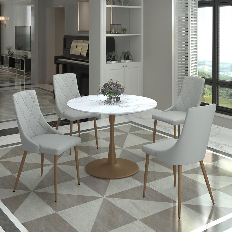 !nspire Round Zilo Dining Table with Faux Marble Top 201-671GD_S IMAGE 7
