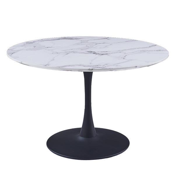 !nspire Round Zilo Dining Table with Faux Marble Top 201-671BK_L IMAGE 1