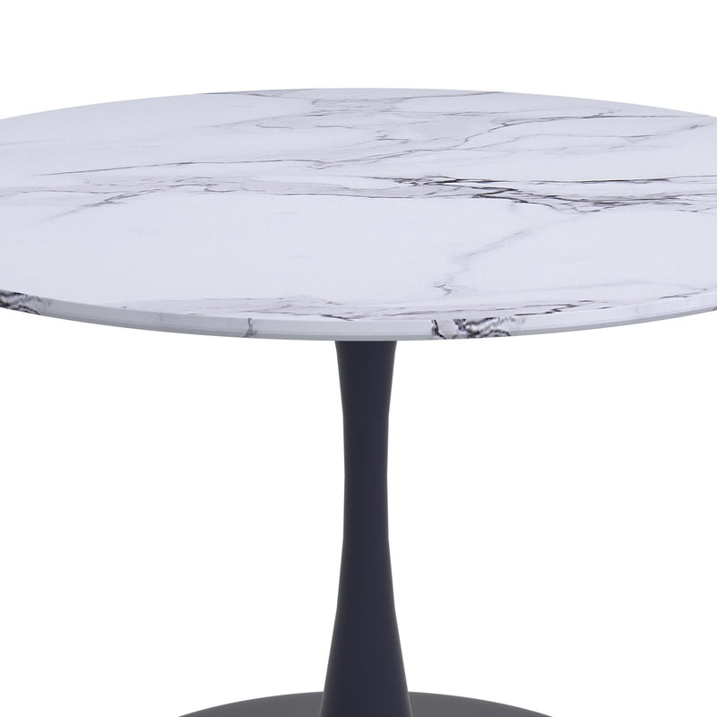 !nspire Round Zilo Dining Table with Faux Marble Top 201-671BK_L IMAGE 3