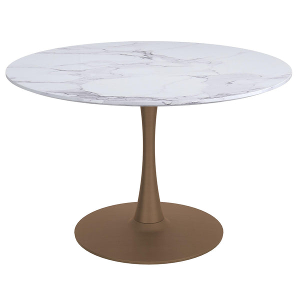 !nspire Round Zilo Dining Table with Faux Marble Top 201-671GD_L IMAGE 1