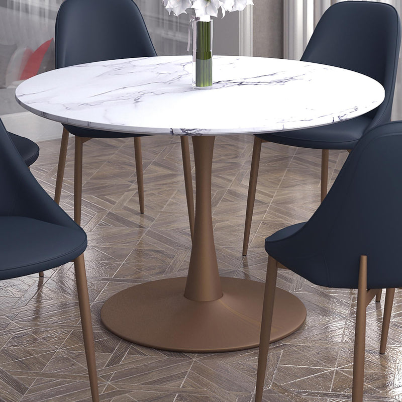 !nspire Round Zilo Dining Table with Faux Marble Top 201-671GD_L IMAGE 2