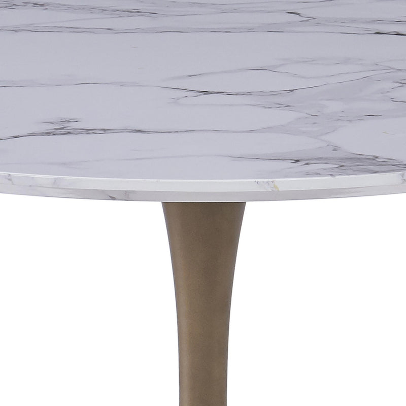 !nspire Round Zilo Dining Table with Faux Marble Top 201-671GD_L IMAGE 3