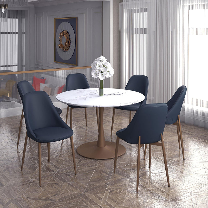 !nspire Round Zilo Dining Table with Faux Marble Top 201-671GD_L IMAGE 7