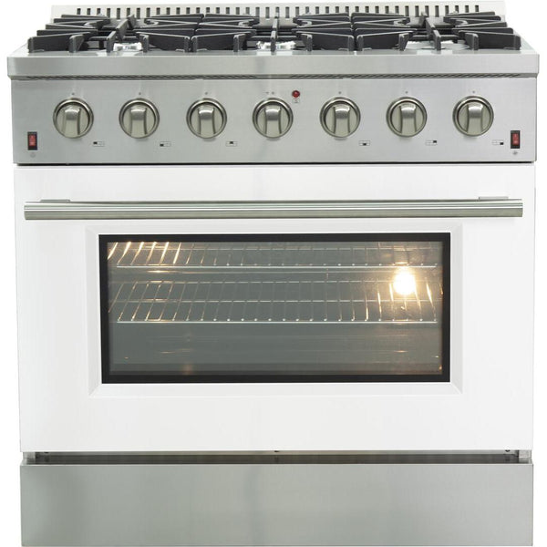  Forno Galiano Alta Qualita 36-inch Freestanding Gas Range with Convection Technology FFSGS6244-36WHT IMAGE 1