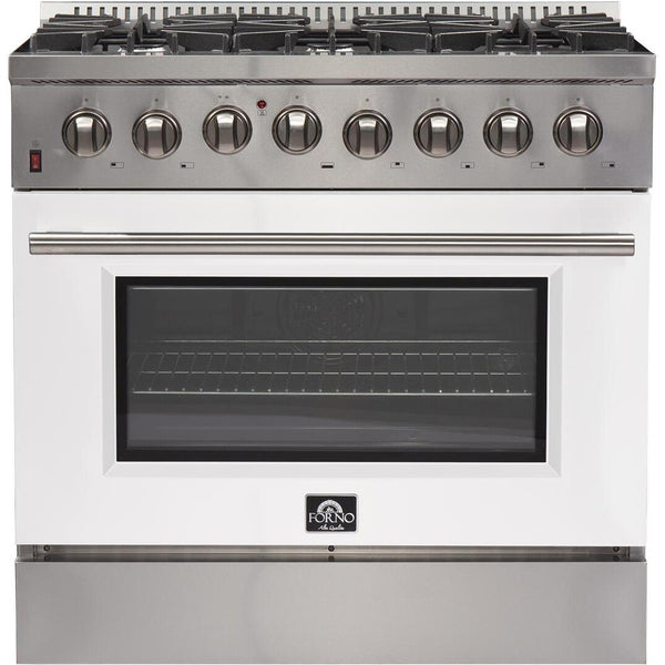  Forno Galiano Alta Qualita 36-inch Freestanding Dual Fuel Range with Convection Technology FFSGS6156-36WHT IMAGE 1