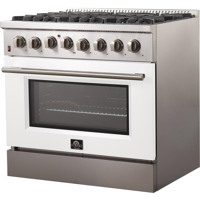  Forno Galiano Alta Qualita 36-inch Freestanding Dual Fuel Range with Convection Technology FFSGS6156-36WHT IMAGE 3