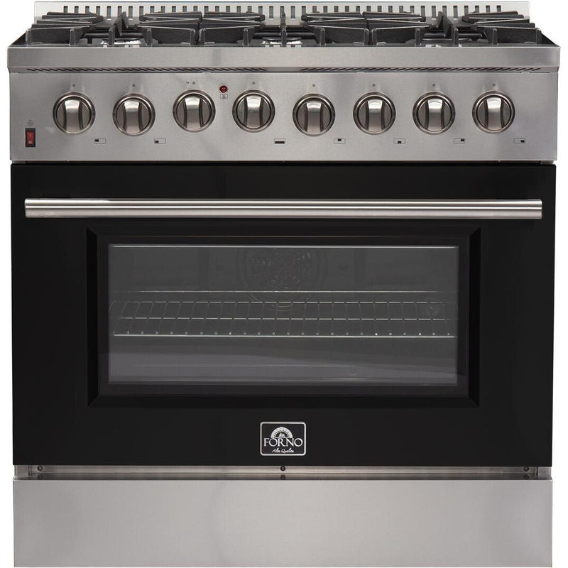  Forno Galiano Alta Qualita 36-inch Freestanding Dual Fuel Range with Convection Technology FFSGS6156-36BLK IMAGE 1